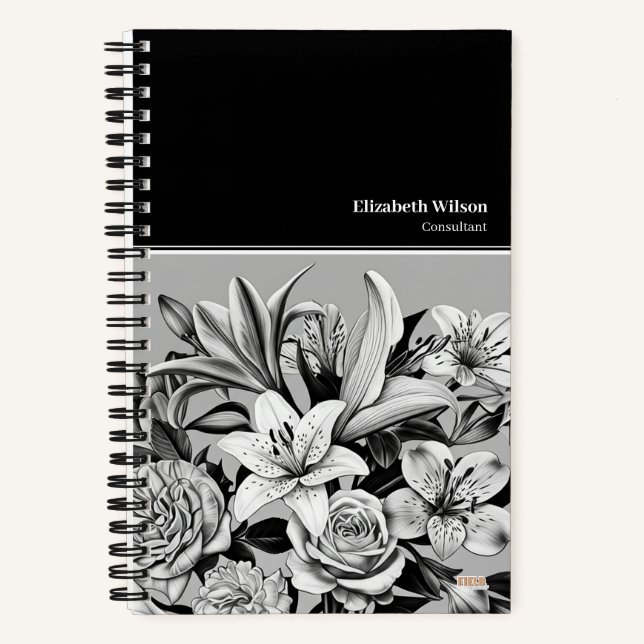 Cuaderno Professional Black & White Flowers (Anverso)
