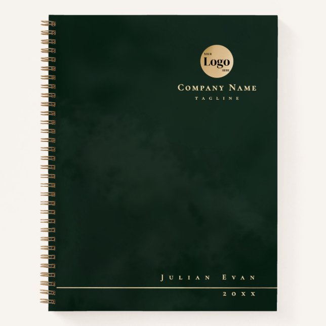 Cuaderno Professional Emerald Green Gold Company Logo (Anverso)