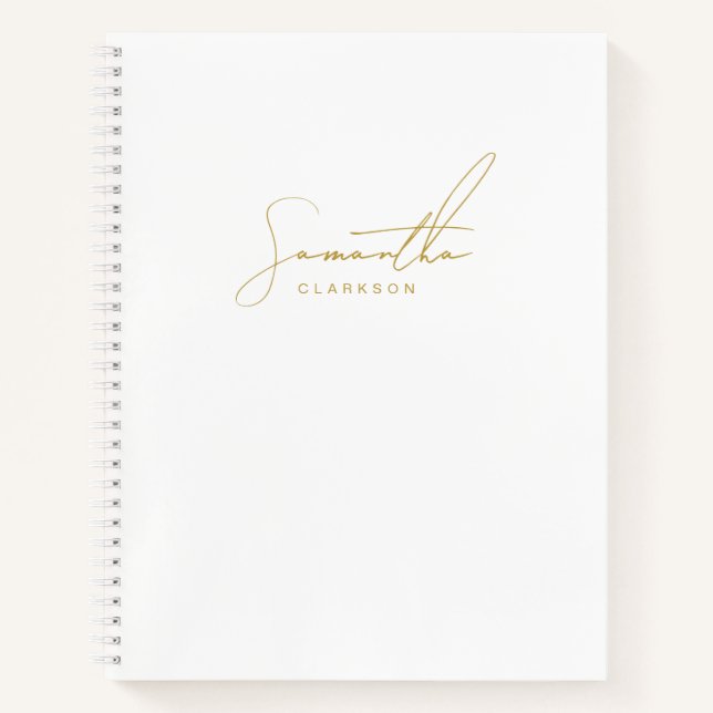 Cuaderno Professional Handwritten Gold Script Typography (Anverso)