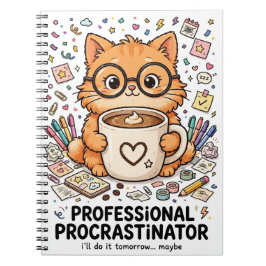 Cuaderno Professional Procrastinator - Cat Notebook