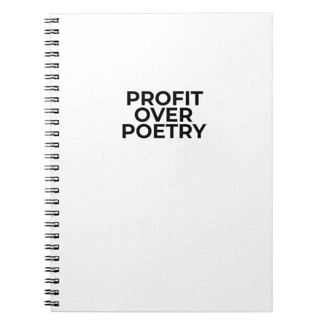 Cuaderno Profit Over Poetry Minimalist Professional  (Frente)