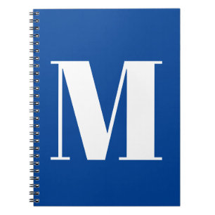 Cuaderno Profundo Azul Letra Inicial Monograma Moderno Eleg