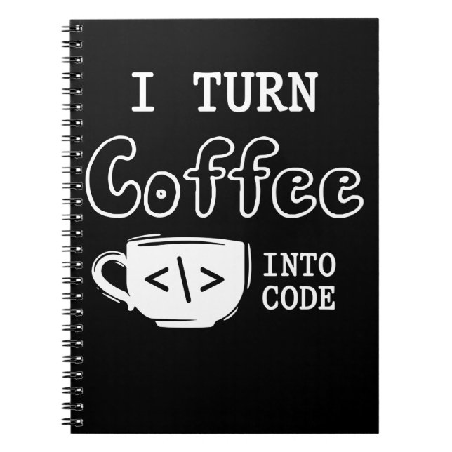 Cuaderno Programador de software de Chiste de café (Frente)