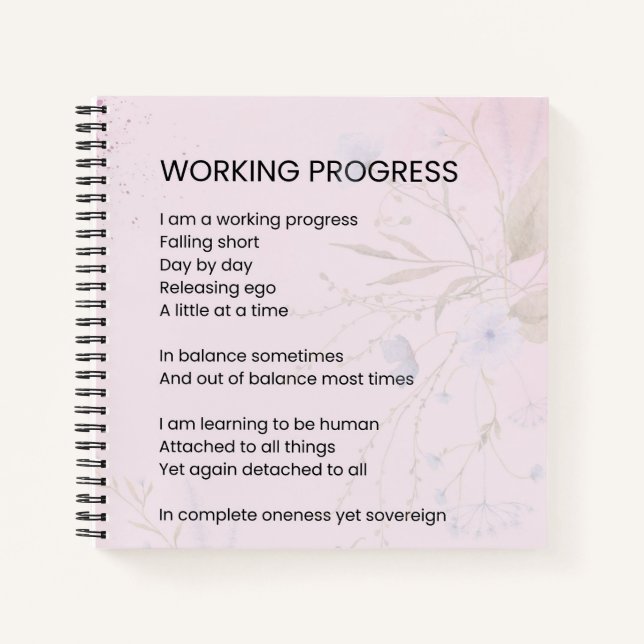 Cuaderno Progreso de trabajo Fomento Poema de Supresión (Anverso)