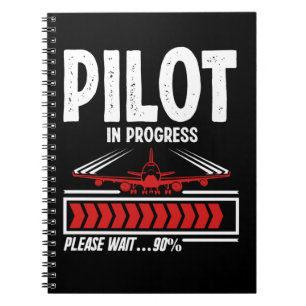 Cuaderno Progreso del piloto piloto divertido del avión