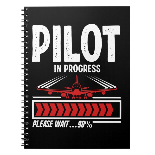 Cuaderno Progreso del piloto piloto divertido del avión (Frente)