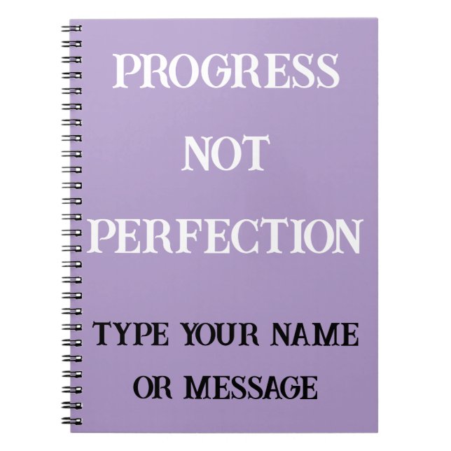 Cuaderno Progreso No Perfección Idea de regalo para portáti (Frente)