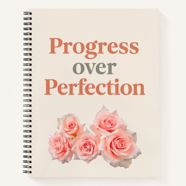 Cuaderno Progreso sobre la perfección - Motivación de 8,5"  (Anverso)