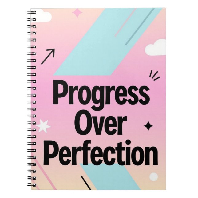 Cuaderno Progreso Sobre Perfección – Diario Motivacional (Frente)