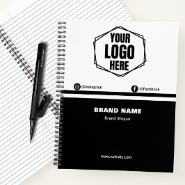 Cuaderno Promoción moderna de marca comercial y logotipo de