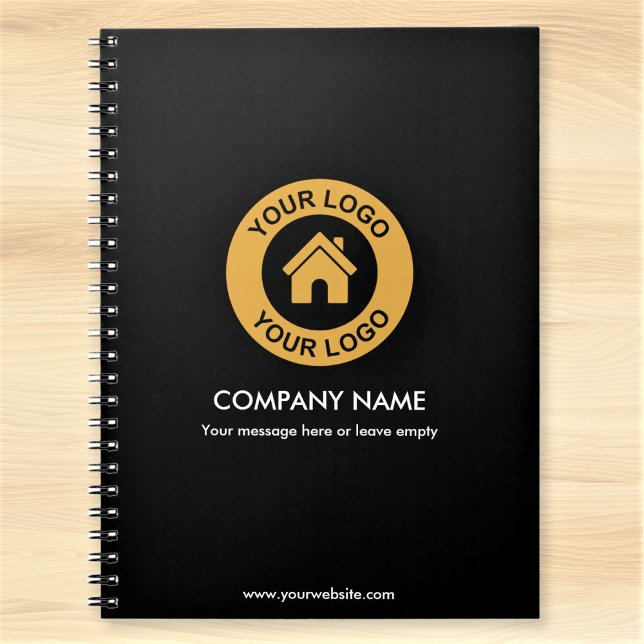 Cuaderno promocional de logotipo y texto comercial (Subido por el creador)