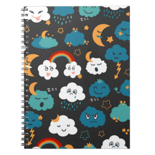 Cuaderno Pronóstico del Tiempo de Dibujos Animados Patrón C