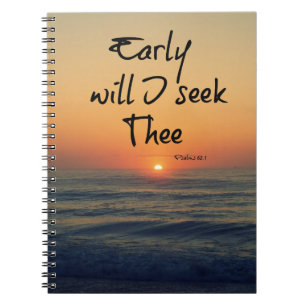 Cuaderno Pronto buscaré la Biblia Verse Ocean Sunrise