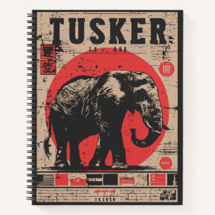 Cuaderno Propaganda japonesa del Poster del Elefante Vintag