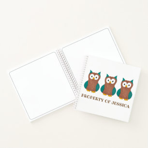 Cuaderno Propiedad del Ave Hoot de Ave Wise Brown personali