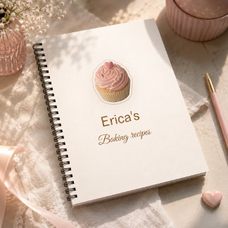 Cuaderno Propietaria de Panadería de Cupcakes Rosados Estét