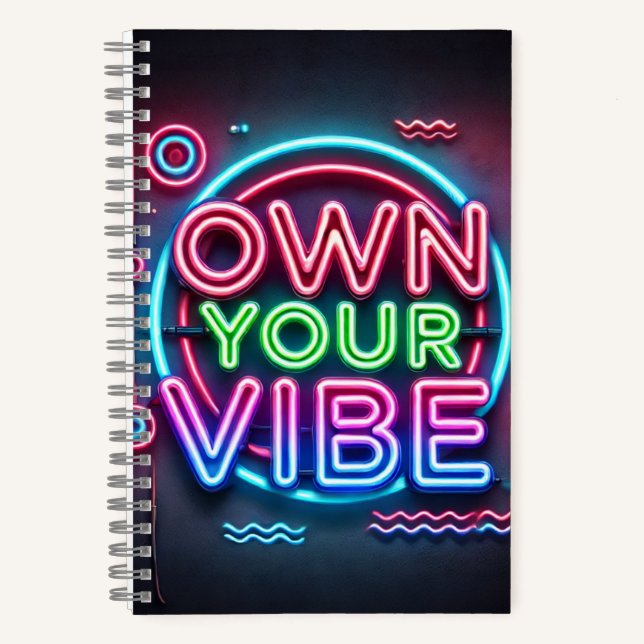 Cuaderno Propietario de su Vibe - Portátil Neon Spiral (Anverso)