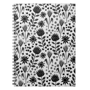 Cuaderno Protea Bloque floral Imprimir Millefleur blanco ne