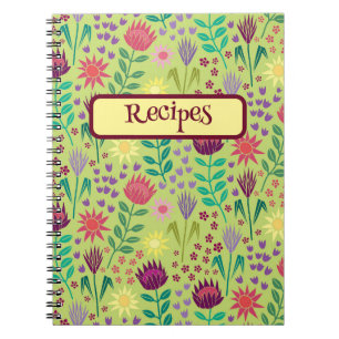 Cuaderno Protea Bloque Floral Imprimir Millefleur verde ale