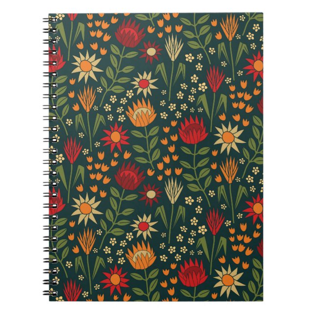 Cuaderno Protea Bloque floral Imprimir oscilaciones de Mill (Frente)