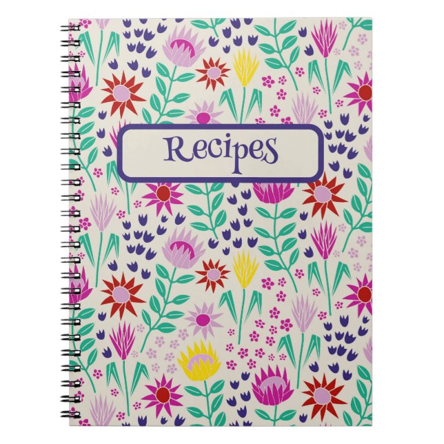 Cuaderno Protea Floral Block Print Millefleur Luces (Frente)