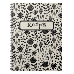 Cuaderno Protea Floral Block Print Millefleur Ropa negra