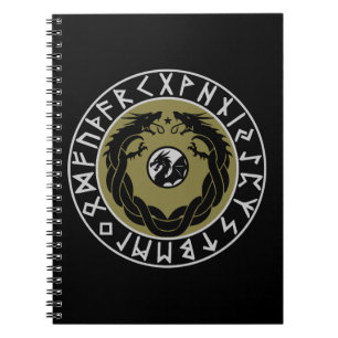 Cuaderno Protección de runas vikingas de dragón