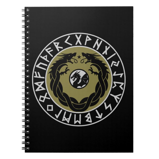 Cuaderno Protección de runas vikingas de dragón (Frente)