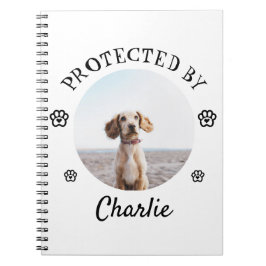 Cuaderno Protected By Dog Photo Paw Print Design