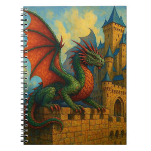 Cuaderno Protector del castillo del dragón medieval