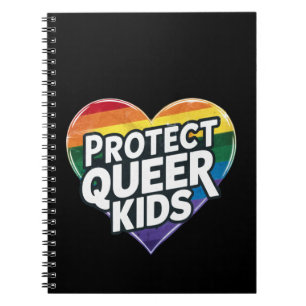 Cuaderno Protege a los niños queer Corazón de arcoíris Org