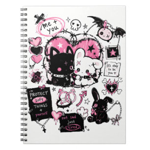 Cuaderno Protege Cosas Suaves Pastel Goth Anime 
