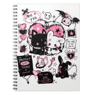 Cuaderno Protege Cosas Suaves Pastel Goth Anime