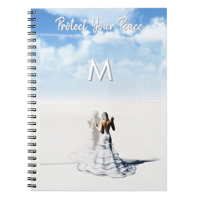 Cuaderno Protege tu paz. Mujer bonita (Frente)