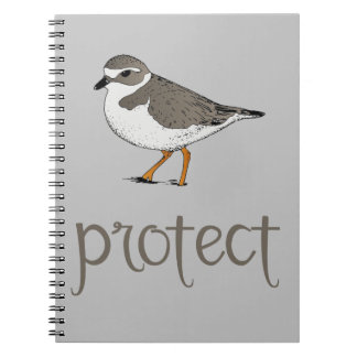 Cuaderno Proteja el pájaro del chorlito aflautado