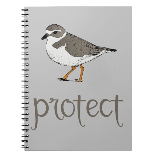Cuaderno Proteja el pájaro del chorlito aflautado (Frente)