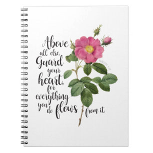 Cuaderno Proteja su corazón - Rosa de cosecha, proverbios 4