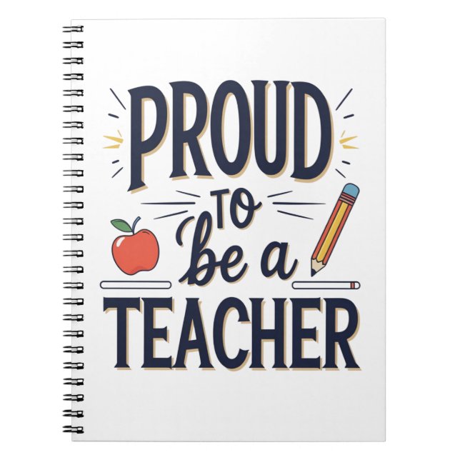 Cuaderno Proud to Be a Teacher – Playful Typography (Frente)