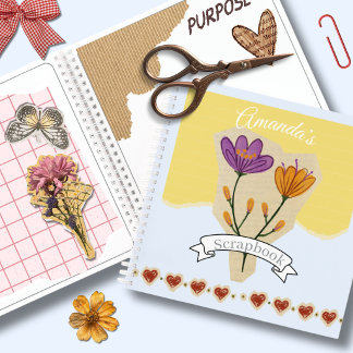 Cuaderno Proveedor de mostaza floral personalizada azul par