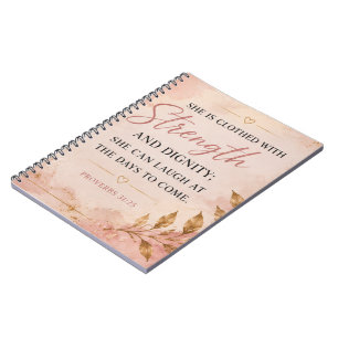 Cuaderno Proverbios 31:25 Fuerza y Dignidad Inspirador