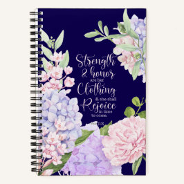 Cuaderno Proverbios 31:25 Fuerza y Honor Azul