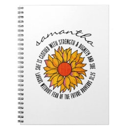 Cuaderno Proverbios 31 lindo versículo bíblico de girasol d