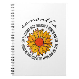 Cuaderno Proverbios 31 lindo versículo bíblico de girasol d