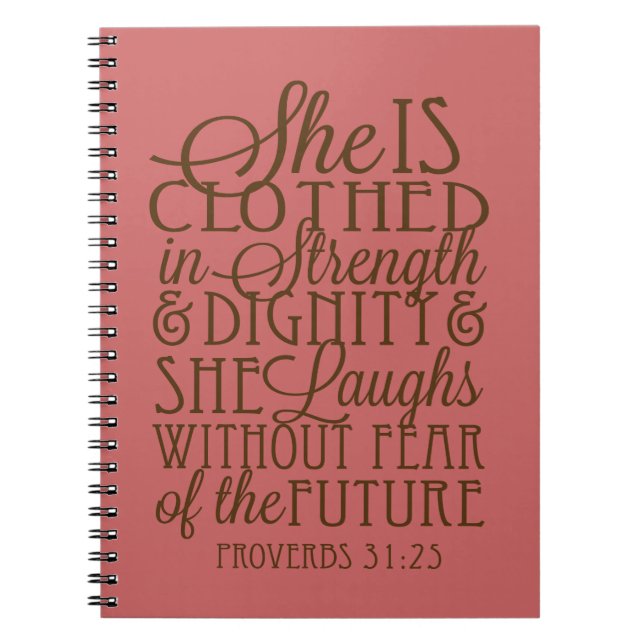 Cuaderno Proverbios 31 - Vestido en la fuerza y la dignidad (Frente)