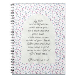 Cuaderno Proverbios 3:3–4 Escritura Floral