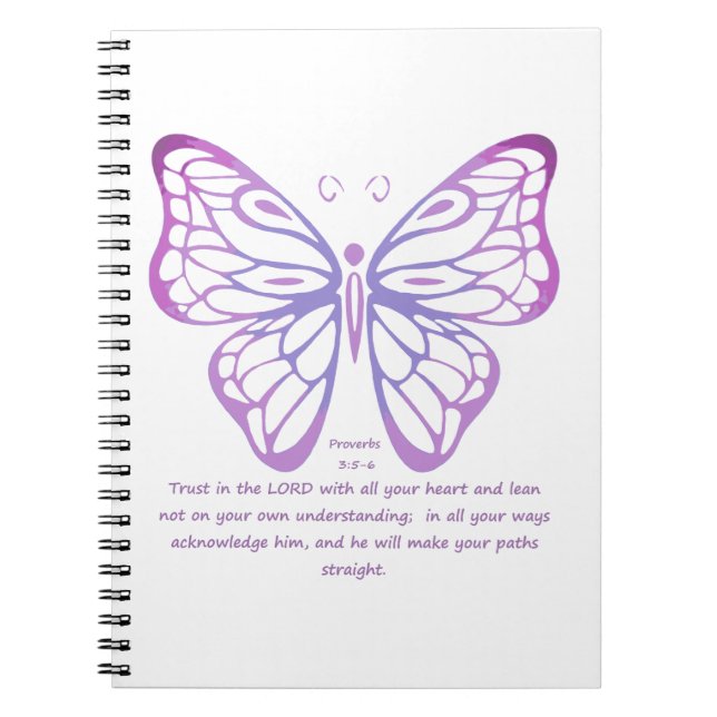 Cuaderno Proverbios Escritura Inspiración Mariposa arte (Frente)