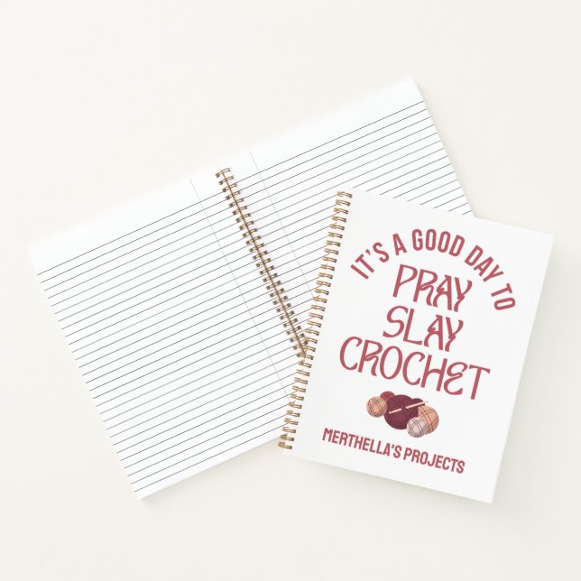 Cuaderno Proyectos de ganchillo cristiano PRAY SLAY CROCHET (Interior)
