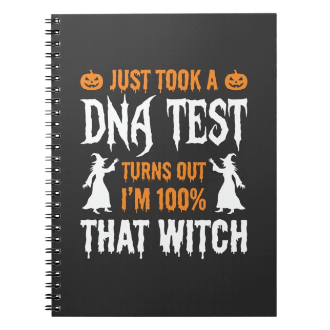 Cuaderno Prueba de ADN de bruja divertida gráfica de Hallow (Frente)