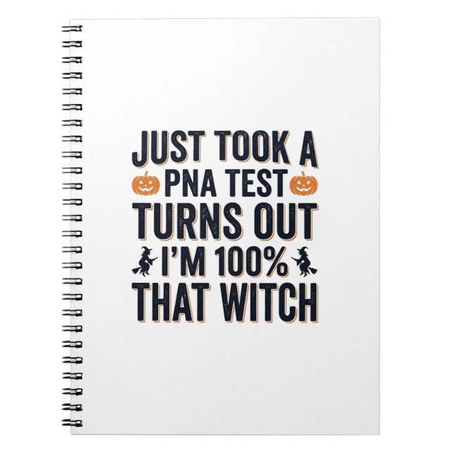 Cuaderno Prueba de Bruja Divertida Cotización de Halloween  (Frente)