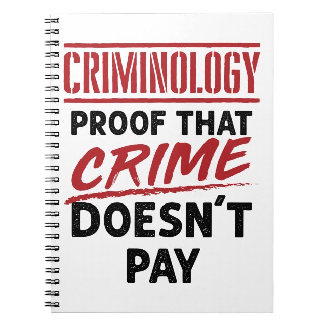 Cuaderno Prueba de criminología de que el crimen no paga (Frente)
